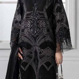 Elegant Black and Silver Embroidered Dress